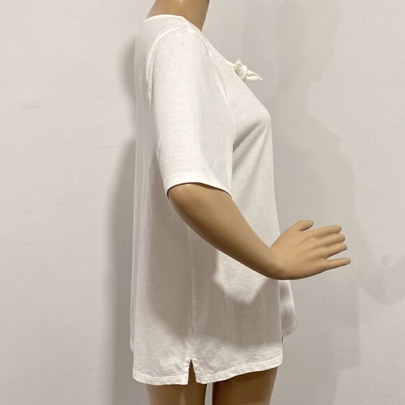 Talbots 100% pima cotton white short sleeve tee top size XLP - Picture 3 of 8